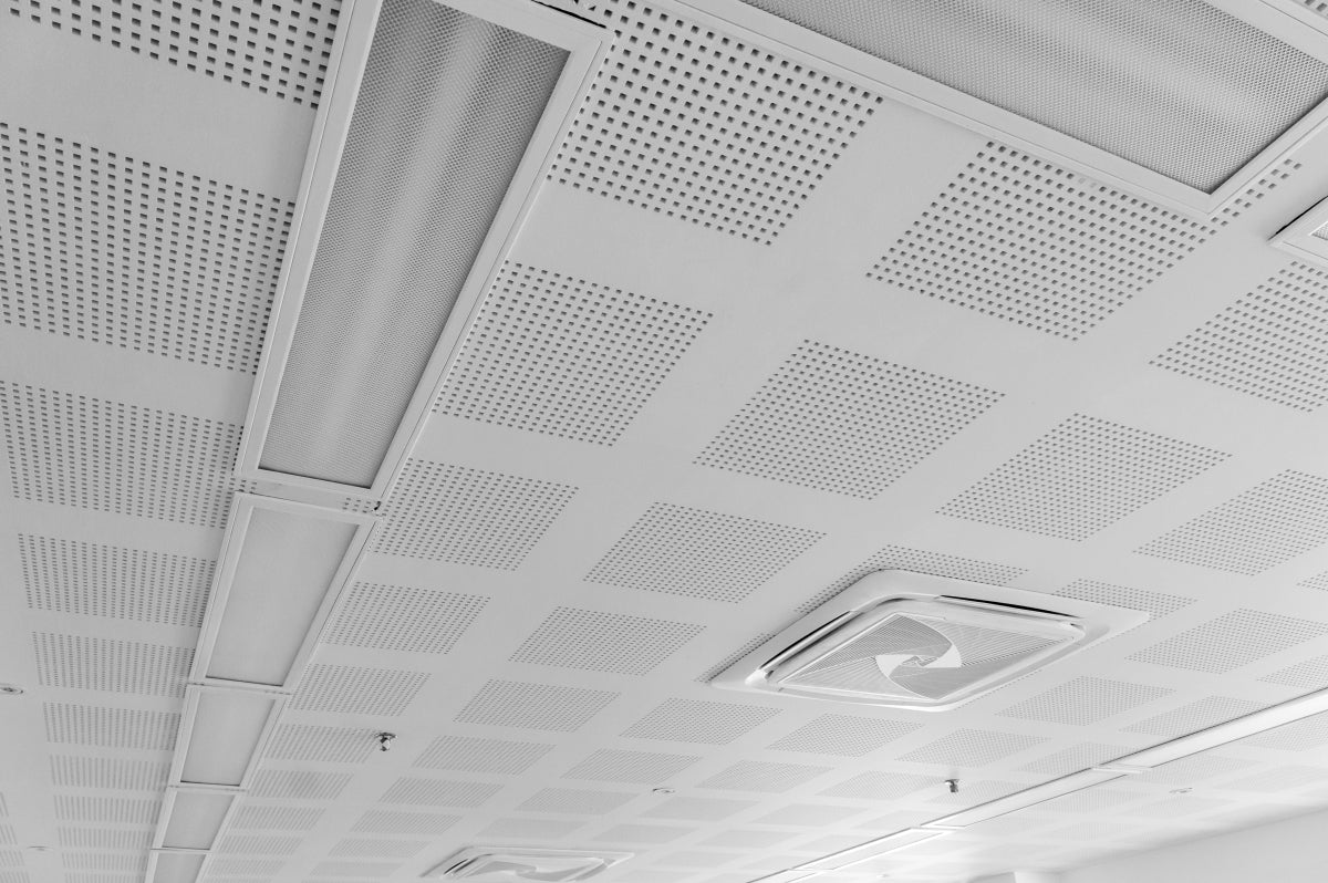 Mineral fibre ceiling tiles by Batipro installed in a Mauritius office